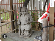 太成倉庫創業の地、千住。八幡神社（毘沙門天）
